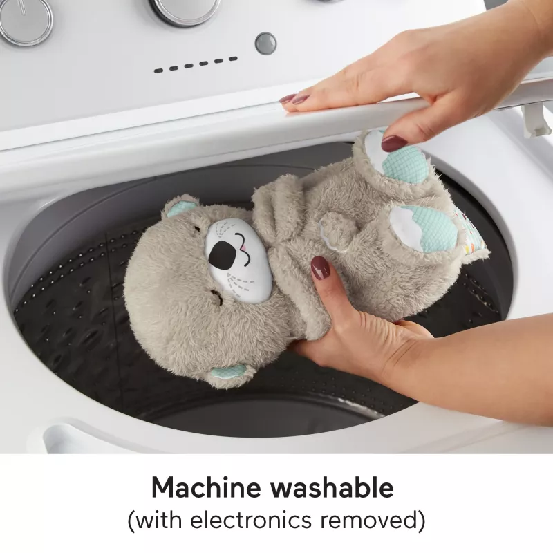 Fisher-Price Soothe 'n Snuggle Otter, plīša mazuļa rotaļlieta, skaņas ierīce ar elpošanas kustību