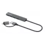 Manhattan USB-C un USB-A kombinētais doks/rumbulis, porti (4): USB-A (x4), 5 Gbps (USB 3.2 Gen1, agrāk USB 3.0), USB barots (nav nepieciešams ārējs barošanas avots), kabelis 25 cm