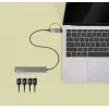 Manhattan USB-C un USB-A kombinētais doks/rumbulis, porti (4): USB-A (x4), 5 Gbps (USB 3.2 Gen1, agrāk USB 3.0), USB barots (nav nepieciešams ārējs barošanas avots), kabelis 25 cm