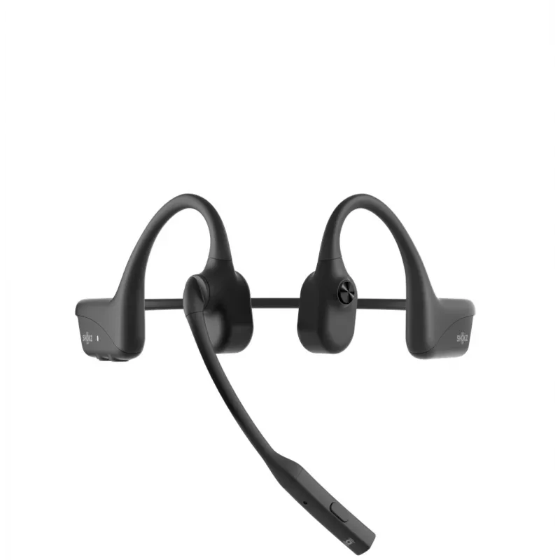 SHOKZ OpenComm2 2025 Upgrade bezvadu Bluetooth kaulu vadītspējas videokonferences austiņas ar USB-C uzlādes pieslēgvietu | 16 st. sarunu laiks, 29 m bezvadu diapazons, 1 st. uzlādes laiks | Ietver trokšņu slāpējošu mikrofona sviru, melnas