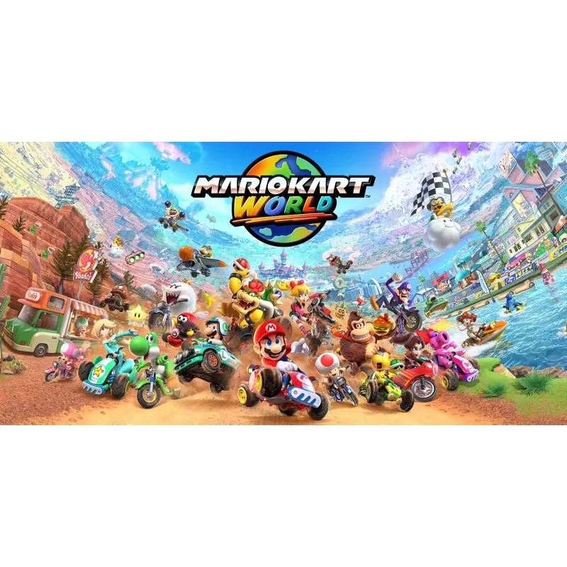 Nintendo Mario Kart World, Nintendo Switch 2, vairāku spēlētāju režīms, fizisks datu nesējs