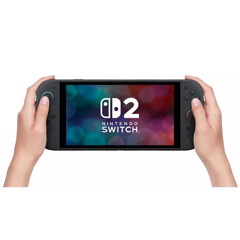 Spēļu konsole NINTENDO Switch 2 melna — 7,9 collu LCD 1920×1080, 120 Hz, 256 GB, 5220 mAh akumulators, Wi‑Fi 6, Bluetooth, HDR10
