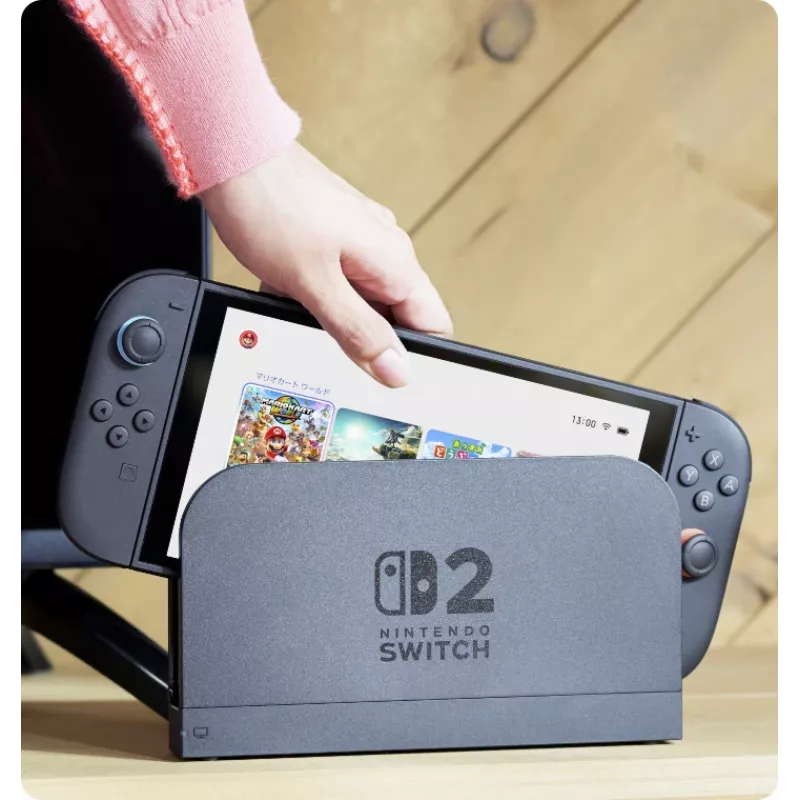 Spēļu konsole NINTENDO Switch 2 melna — 7,9 collu LCD 1920×1080, 120 Hz, 256 GB, 5220 mAh akumulators, Wi‑Fi 6, Bluetooth, HDR10