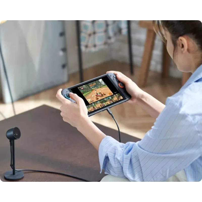 Spēļu konsole NINTENDO Switch 2 melna — 7,9 collu LCD 1920×1080, 120 Hz, 256 GB, 5220 mAh akumulators, Wi‑Fi 6, Bluetooth, HDR10