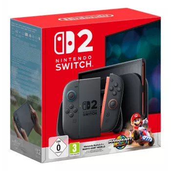 Nintendo Switch 2 + Mario Kart World pārnēsājama spēļu konsole 20,1 cm (7,9 collas) 256 GB skārienjūtīgs ekrāns Wi-Fi melna