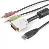 StarTech.com 6 pēdu 4-in-1 USB DVI KVM kabelis ar audio un mikrofonu