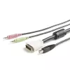 StarTech.com 6 pēdu 4-in-1 USB DVI KVM kabelis ar audio un mikrofonu