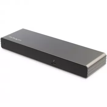 StarTech.com Thunderbolt 3 dokstacija - dubultā 4K 60 Hz monitoru TB3 klēpjdatoru dokstacija ar DisplayPort, HDMI un 1080p VGA - 85 W strāvas piegāde un uzlāde - 2x USB-A, Ethernet - Mac un Windows