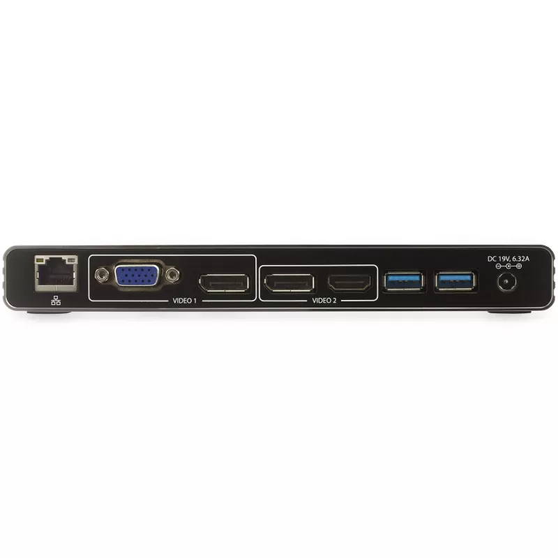 StarTech.com Thunderbolt 3 dokstacija - dubultā 4K 60 Hz monitoru TB3 klēpjdatoru dokstacija ar DisplayPort, HDMI un 1080p VGA - 85 W strāvas piegāde un uzlāde - 2x USB-A, Ethernet - Mac un Windows
