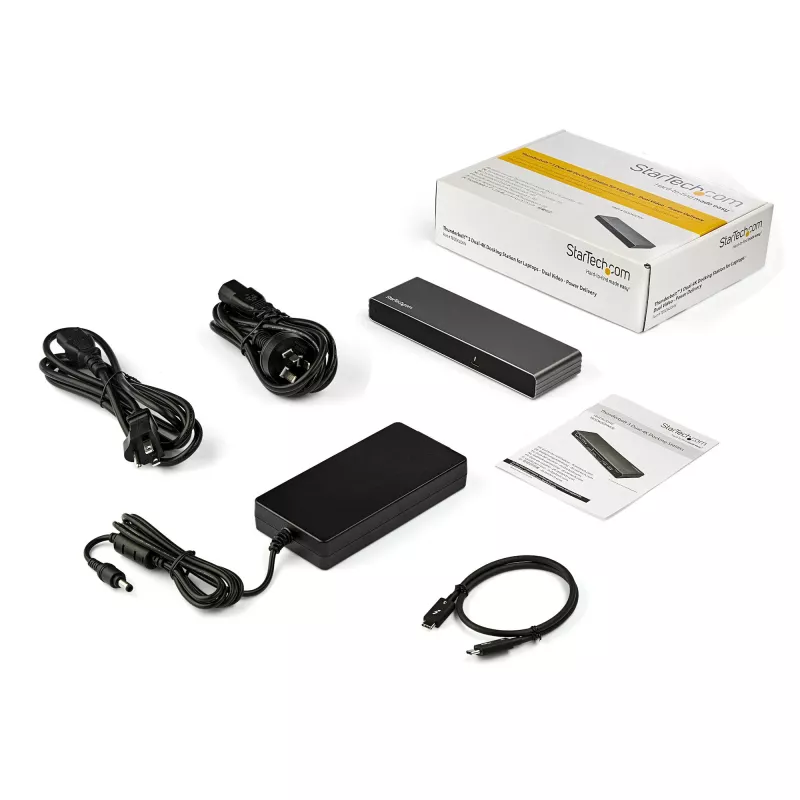 StarTech.com Thunderbolt 3 dokstacija - dubultā 4K 60 Hz monitoru TB3 klēpjdatoru dokstacija ar DisplayPort, HDMI un 1080p VGA - 85 W strāvas piegāde un uzlāde - 2x USB-A, Ethernet - Mac un Windows