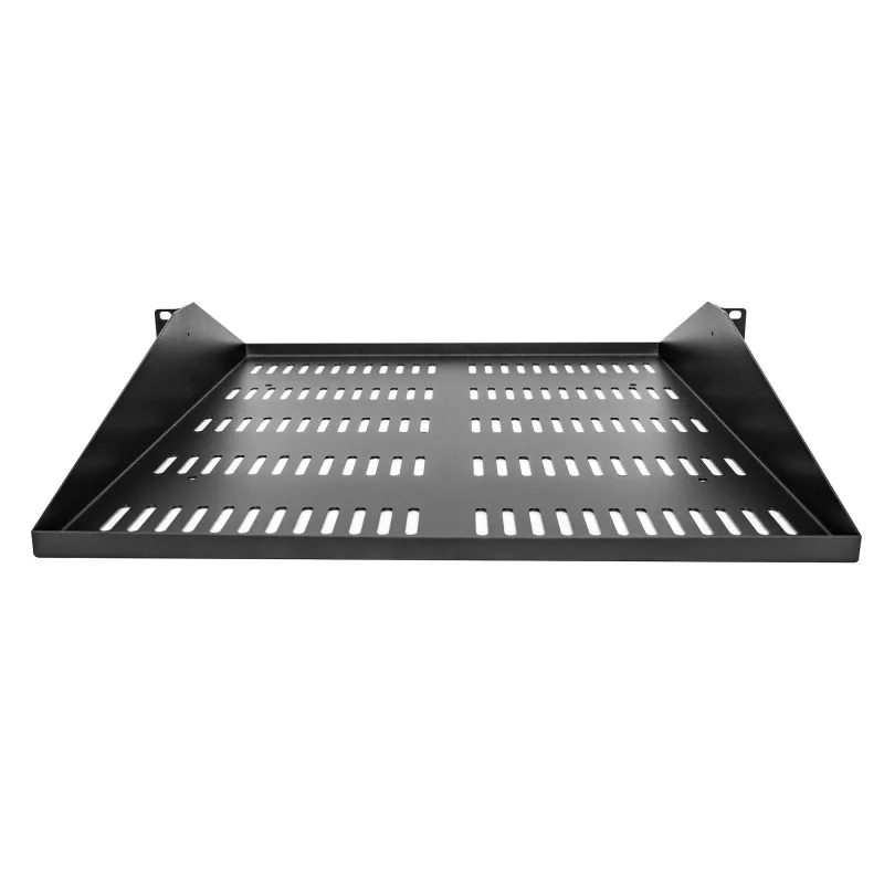 StarTech.com 2U serveru statīva plaukts, centrāli montējams, universāls, ventilējams, konsoles paliktnis 19 collu tīkla iekārtu statīvam, lieljaudas tērauds, 200 lb ietilpība, 20 collas dziļš, melns