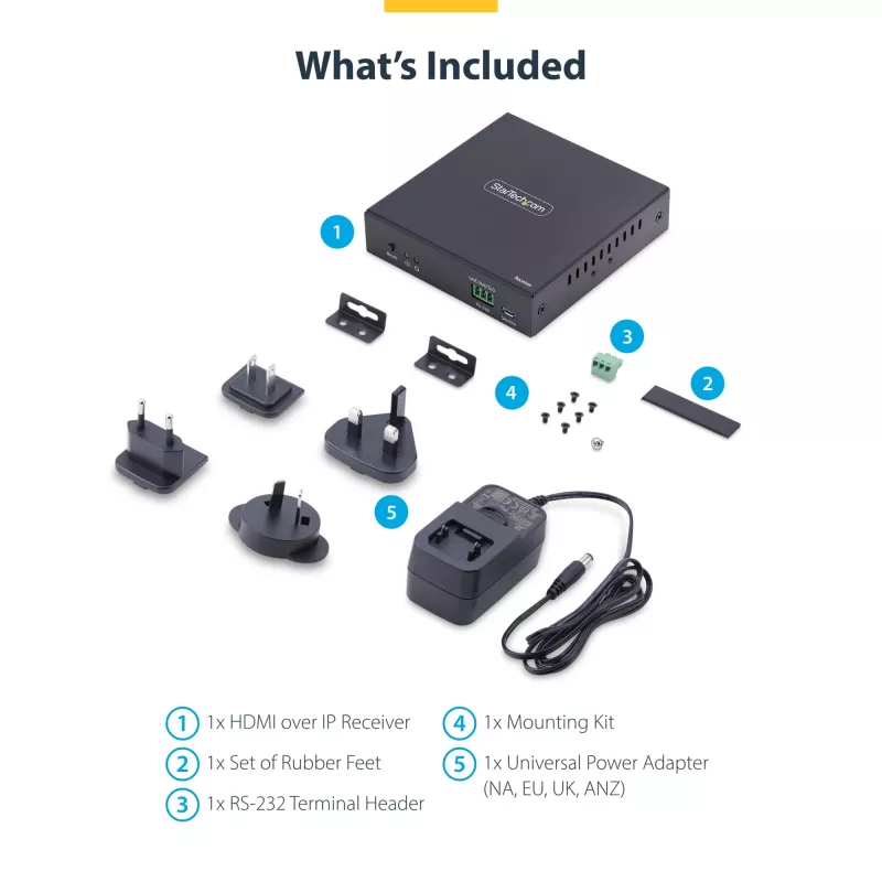 StarTech.com HDMI uztvērējs IP tīklā IH2006 produktu sērijai, 4K 60Hz, bez draiveriem, AVoIP, iekļauts montāžas komplekts, tikai uztvērējs