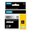 DYMO Rhino rūpnieciskās pastāvīgās poliestera uzlīmes | 19 mm x 5,5 m | melna druka uz metāliskas virsmas | pašlīmējošas | piemērotas Rhino un LabelManager uzlīmju printeriem