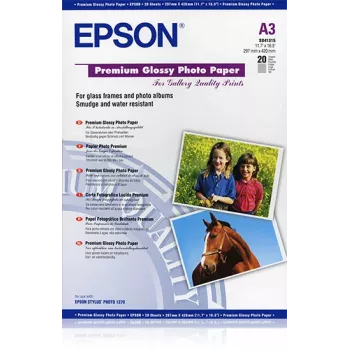 Epson Premium Glossy Photo Paper, DIN A3, 255g/m², 20 loksnes