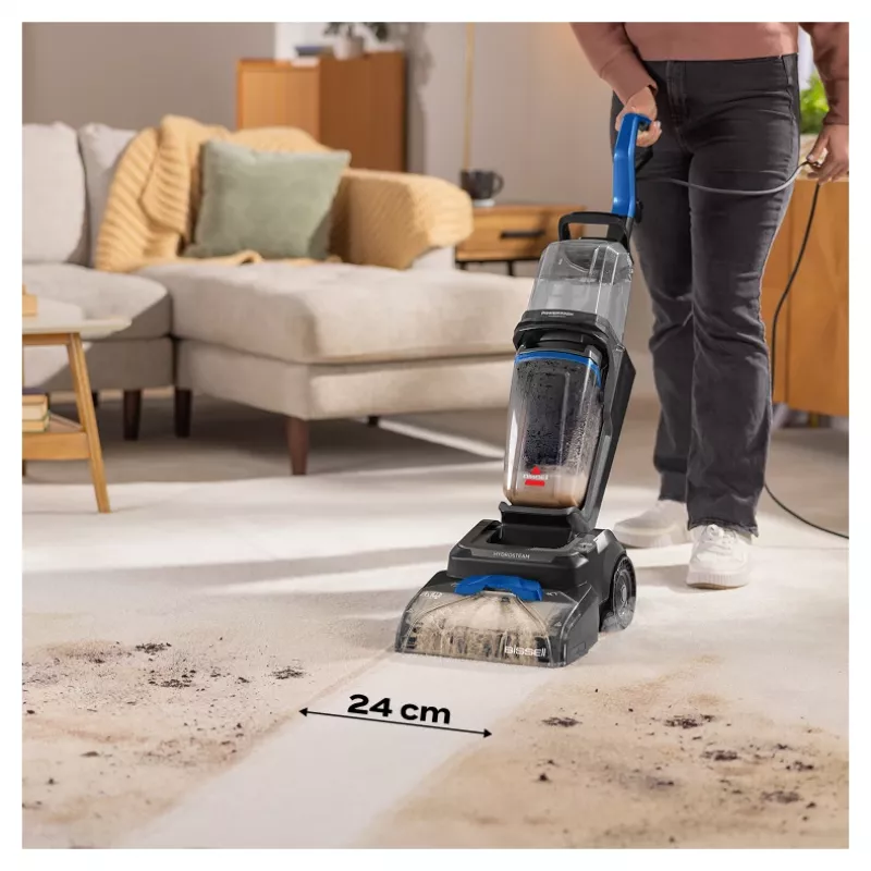 Bissell PowerWash HydroSteam paklāju tīrīšanas iekārta Stumjama Dziļa Melna, Zila, Titāna