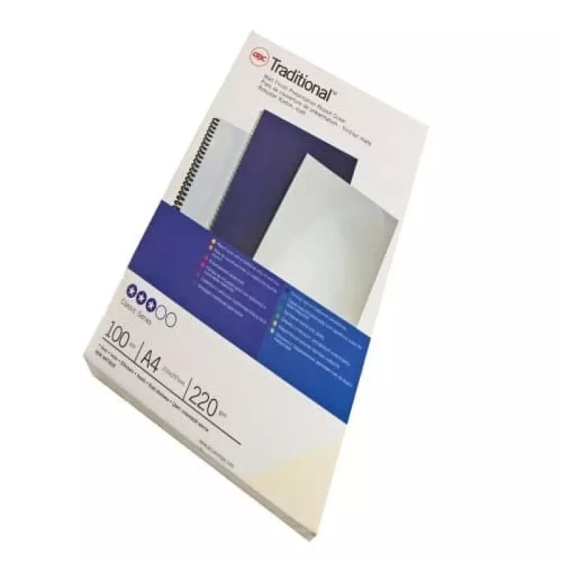 GBC iesiešanas vāks A4 gluds 250 g/m², A4, kartons, balts, matēts, 100 loksnes, 2,2 kg