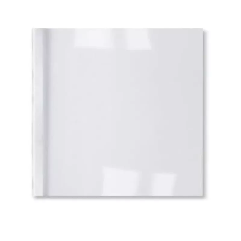 GBC LeatherGrain termoiesiešanas vāki 1,5 mm balti (100), A4, PVC, caurspīdīgi, balti, matēti, 15 loksnes, 1,5 mm