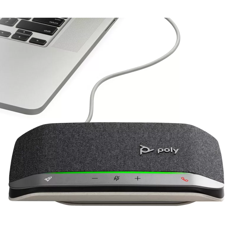 HP Poly Sync 20 USB-A skaļrunis, PC, sudrabains, 0,715 m, IP64, Windows 10, Windows 11, MacOS