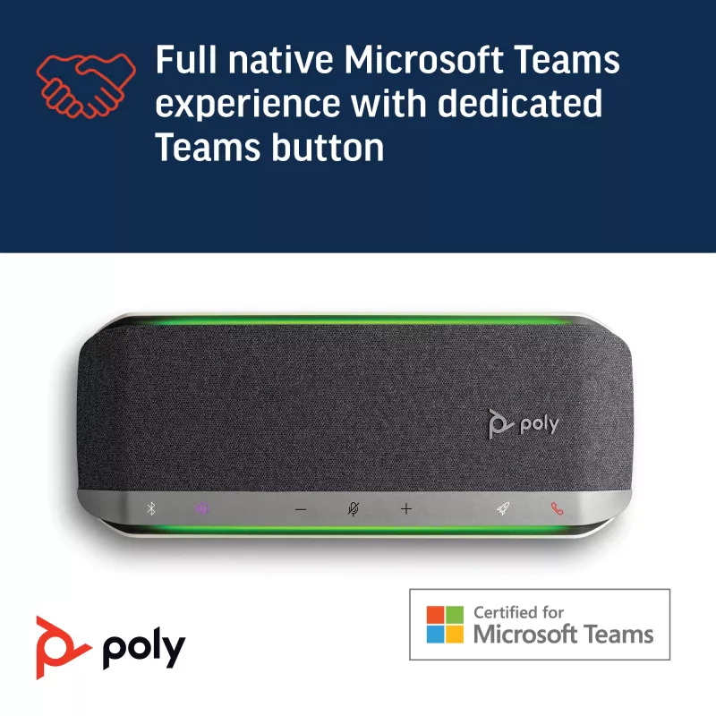 HP Poly Sync 40+ Microsoft Teams Certified USB-A USB-C Speakerphone +BT700 USB-A Adapter