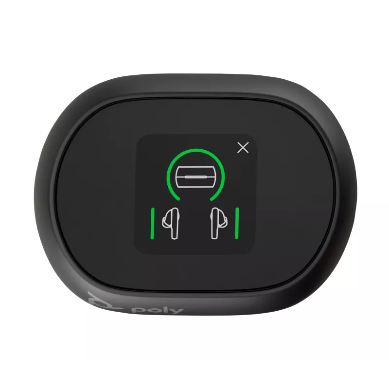 HP Poly Voyager Free 60+ UC Carbon Melns Earbuds +BT700 USB-C Adapter +Touchscreen Charge Case