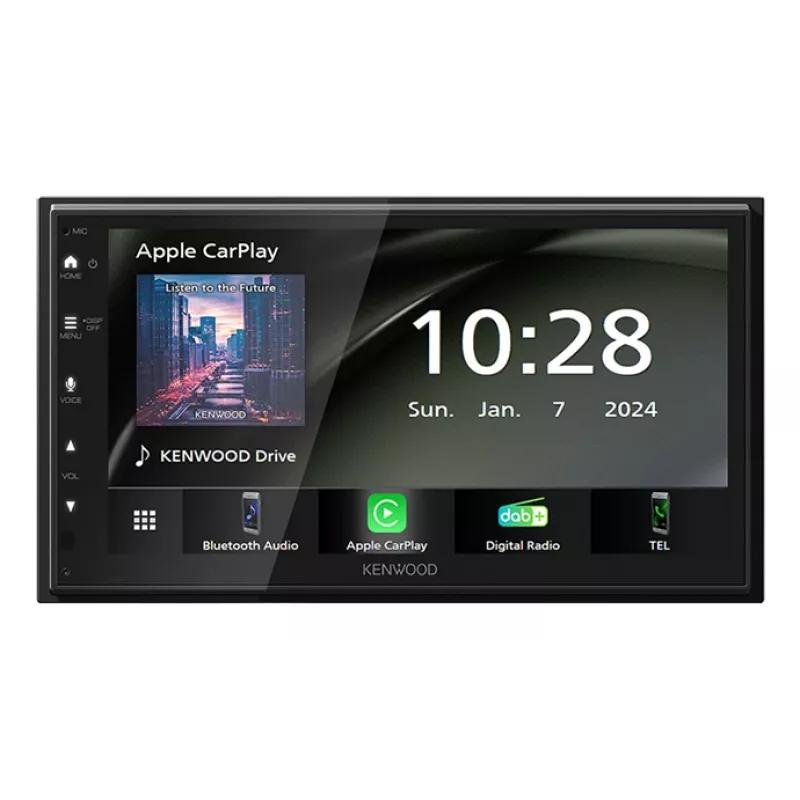 Kenwood DMX6523DABS automašīnas multimediju uztvērējs Melns Wi-Fi Bluetooth