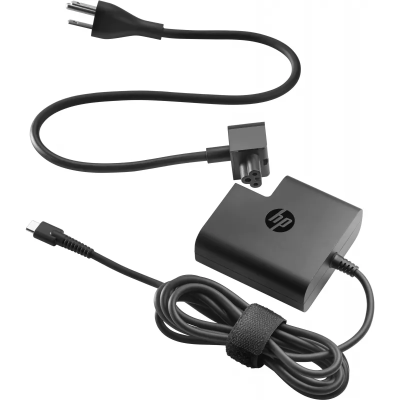 HP 65W USB-C strāvas adapteris, iekštelpām, maiņstrāva, melns