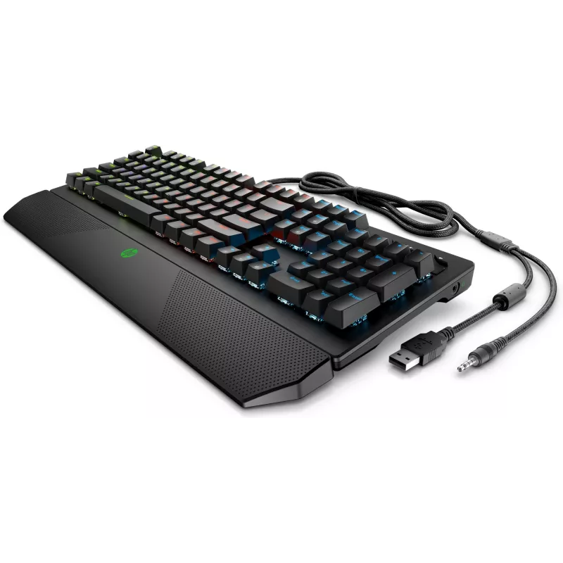 HP Pavilion Gaming tastatūra 800, pilna izmēra (100%), vadu, USB, mehāniska, melna
