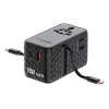 Verbatim Charge 'n' Travel 70W 2C ievelkams universāls ceļojumu adapteris, melns