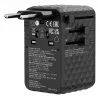 Verbatim Charge 'n' Travel 170W universāls ceļojuma adapteris, melns