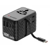 Verbatim Charge 'n' Travel 100W universāls ceļojumu adapteris ar ievelkamu kabeli, melns