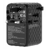 Verbatim Charge 'n' Travel 100W universāls ceļojumu adapteris ar ievelkamu kabeli, melns