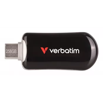 Verbatim Plectra USB-C zibatmiņa melna 256GB, 256 GB, USB Type-C, 3.2 Gen 1 (3.1 Gen 1), 100 MB/s, bez vāciņa, melna