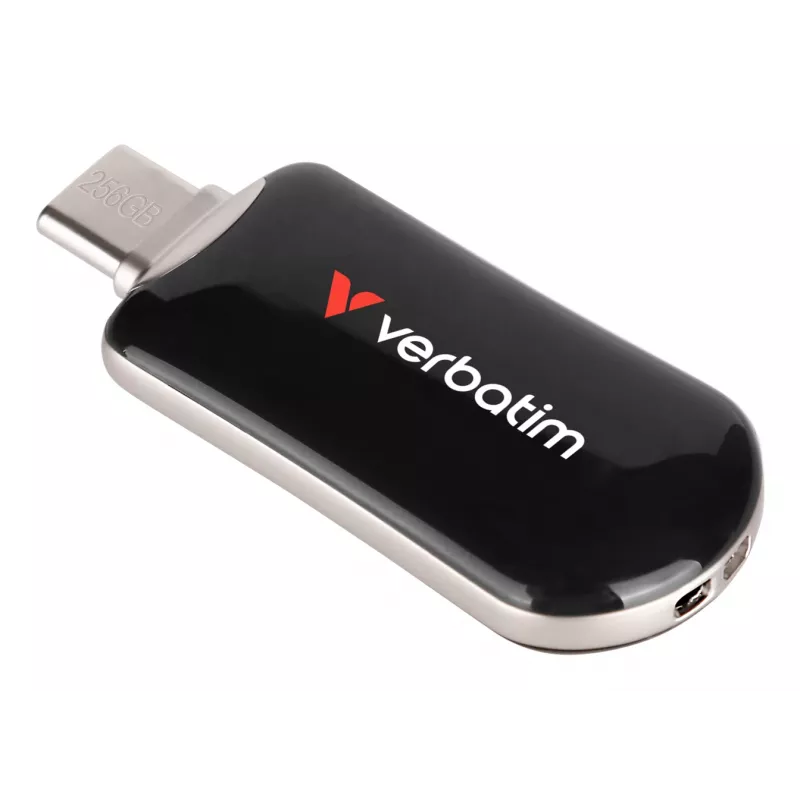 Verbatim Plectra USB-C zibatmiņa melna 256GB, 256 GB, USB Type-C, 3.2 Gen 1 (3.1 Gen 1), 100 MB/s, bez vāciņa, melna