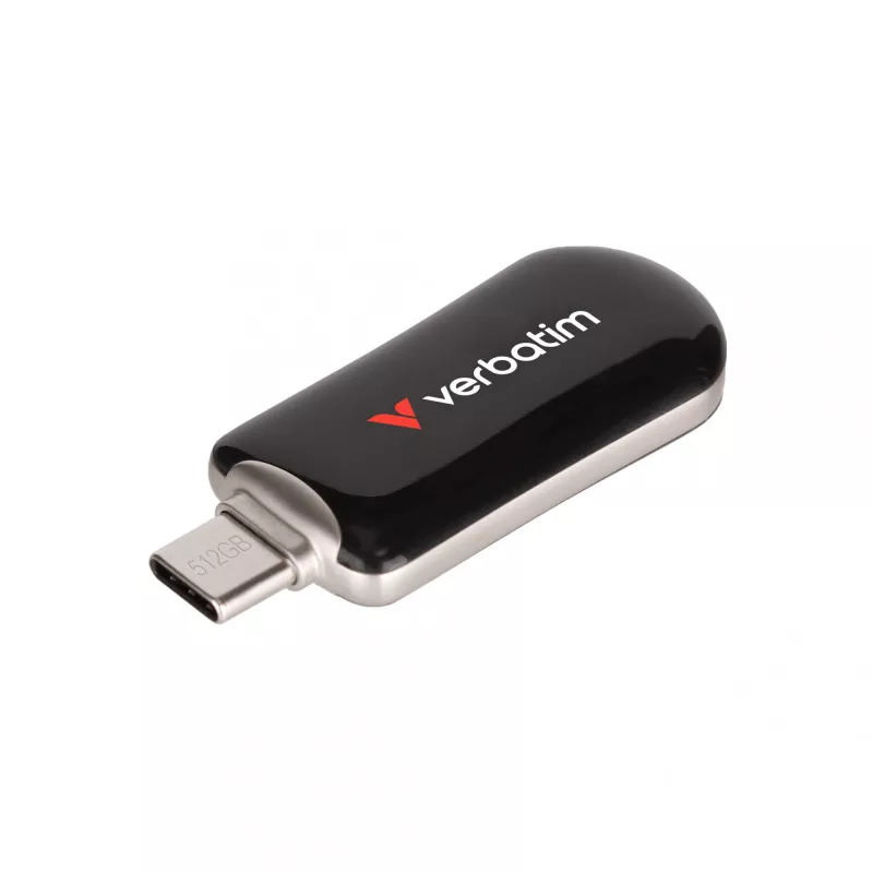 Verbatim Plectra USB-C zibatmiņa Melna 512GB, 512 GB, USB Type-C, 3.2 Gen 1 (3.1 Gen 1), 100 MB/s, bez vāciņa, Melna