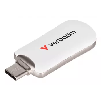 Verbatim Plectra USB-C zibatmiņa, balta, 128GB, 128 GB, USB Type-C, 3.2 Gen 1 (3.1 Gen 1), 100 MB/s, bez vāciņa, balta