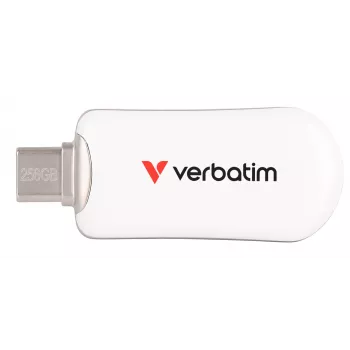 Verbatim Plectra USB-C Flash Drive balta 256GB, 256 GB, USB Type-C, 3.2 Gen 1 (3.1 Gen 1), 100 MB/s, Capless, balta