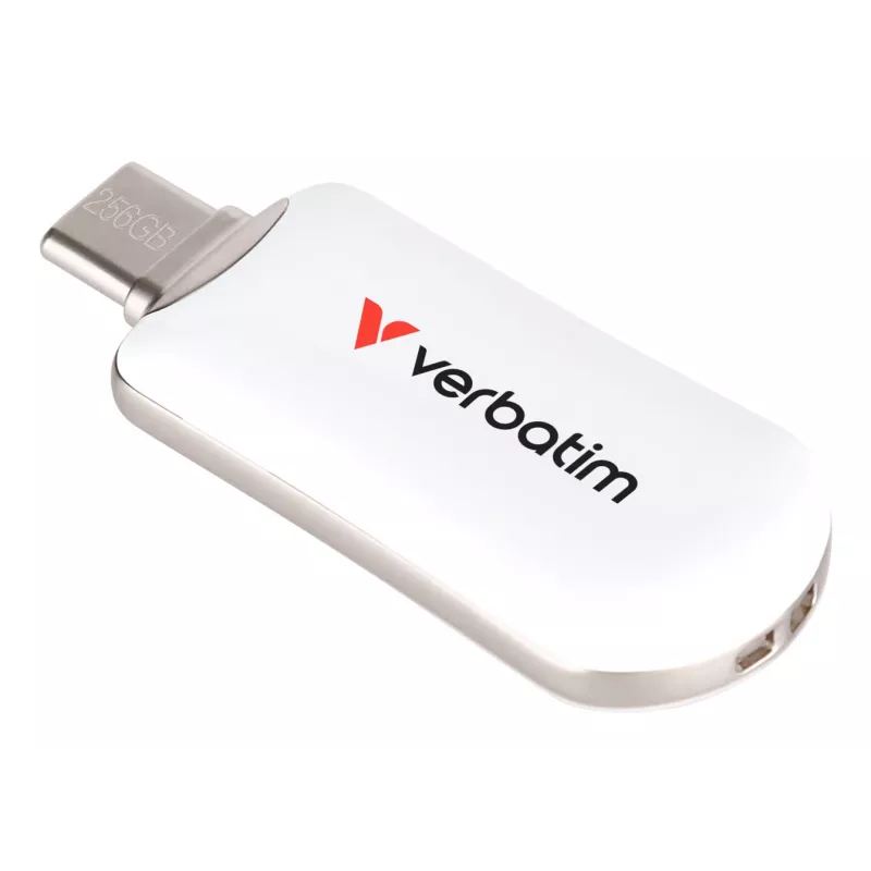 Verbatim Plectra USB-C Flash Drive balta 256GB, 256 GB, USB Type-C, 3.2 Gen 1 (3.1 Gen 1), 100 MB/s, Capless, balta