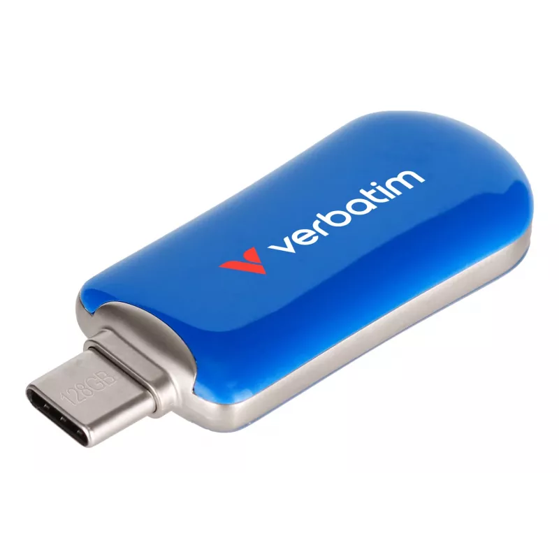 Verbatim Plectra USB-C zibatmiņa zila 128GB, 128 GB, USB Type-C, 3.2 Gen 1 (3.1 Gen 1), 100 MB/s, bez vāciņa, zila