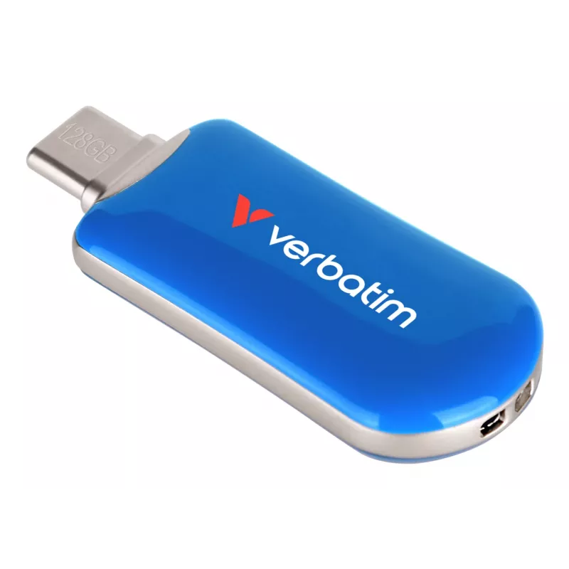 Verbatim Plectra USB-C zibatmiņa zila 128GB, 128 GB, USB Type-C, 3.2 Gen 1 (3.1 Gen 1), 100 MB/s, bez vāciņa, zila