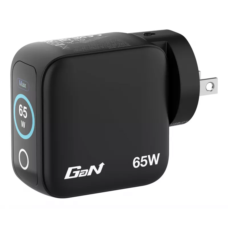 Verbatim Mini GaN lādētājs 65W ar Displeju, iekštelpās, maiņstrāva, 20 V, melns