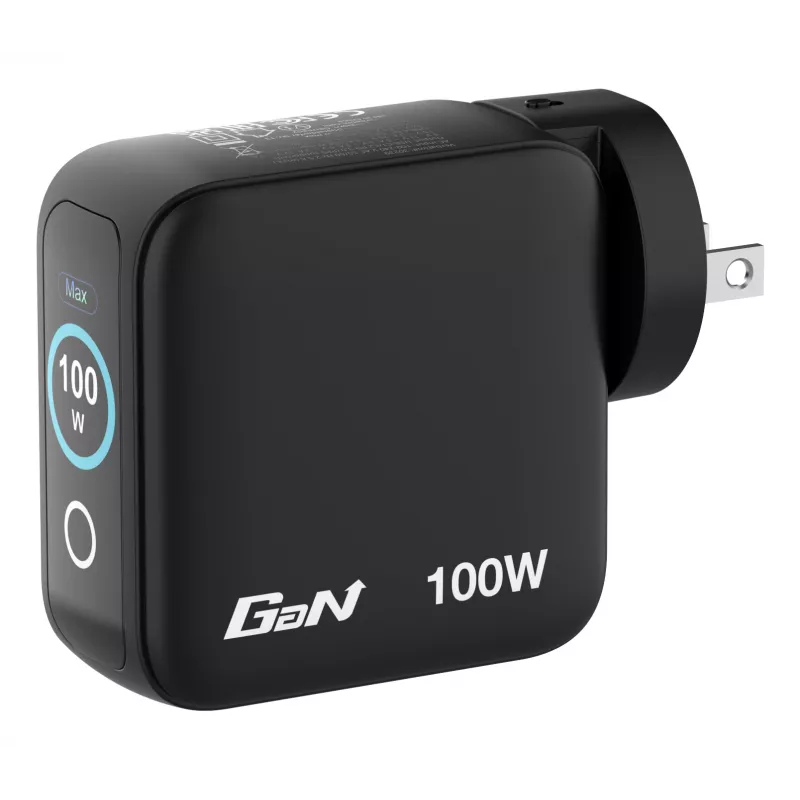 Verbatim Mini GaN lādētājs 100W ar displeju, iekštelpām, maiņstrāva, 20 V, melns