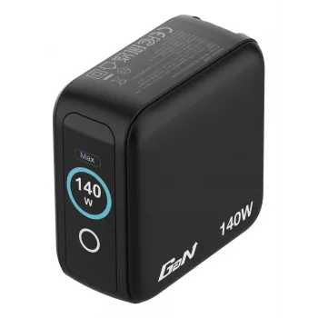 Verbatim Mini GaN lādētājs 140W ar displeju, iekštelpām, maiņstrāva, 28 V, melns