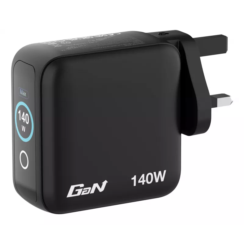 Verbatim Mini GaN lādētājs 140W ar displeju, iekštelpām, maiņstrāva, 28 V, melns