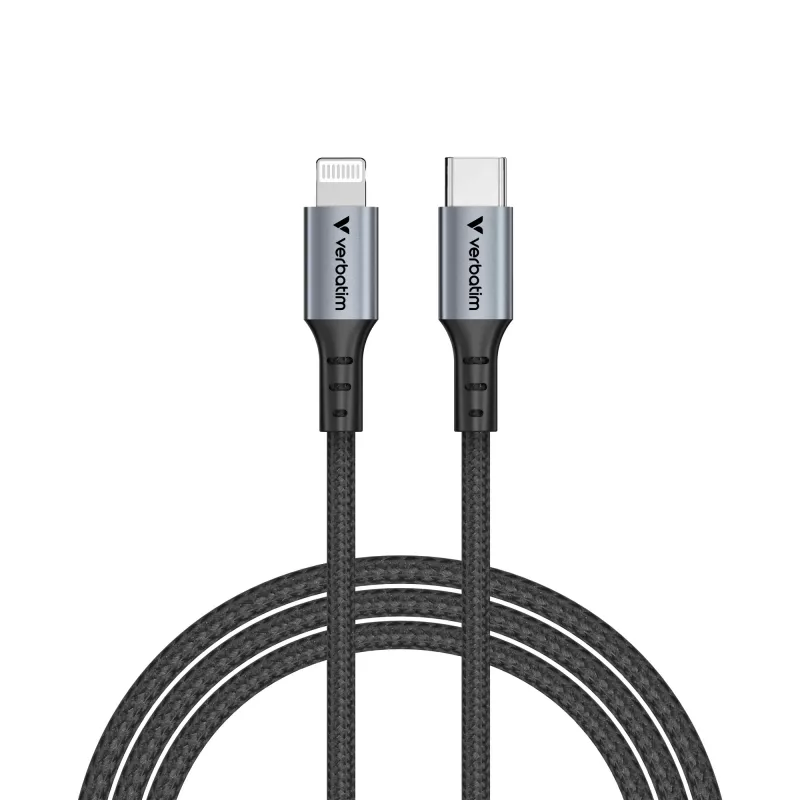 Verbatim Sync & Charge kabelis USB-C uz Lightning 120 cm, 1.2 m, Lightning, USB C, vīrišķais, vīrišķais, melns