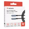 Verbatim Sync & Charge USB C uz USB C 240W 40 Gbps 120 cm, 1,2 m, USB C, USB C, USB4 Gen 2x2, 40 Gbit/s, Melna
