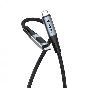 Verbatim Sync & Charge USB C uz USB C 100W displejs 120 cm, 1,2 m, USB C, USB C, USB 2.0, 0,48 Gbit/s, melns