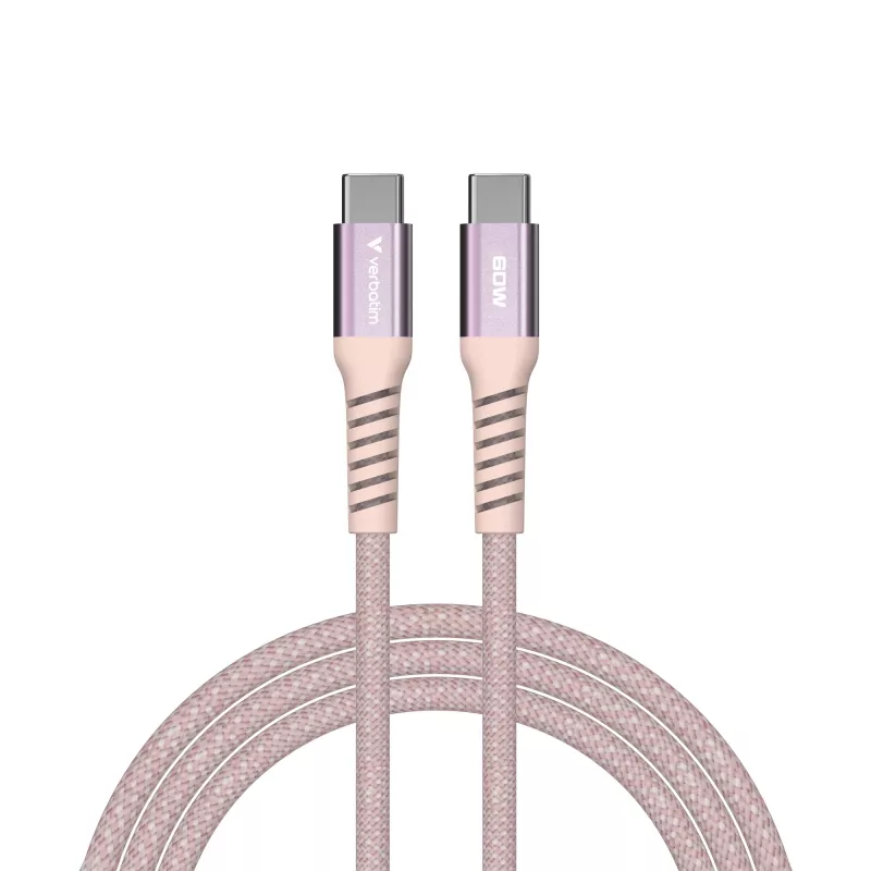 Verbatim Sync & Charge Magnetic kabelis - 60W USB-C to USB-C 120 cm rozā