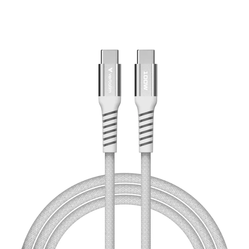 Verbatim Sync & Charge magnētiskais kabelis - 100W USB-C uz USB-C 120 cm pelēks