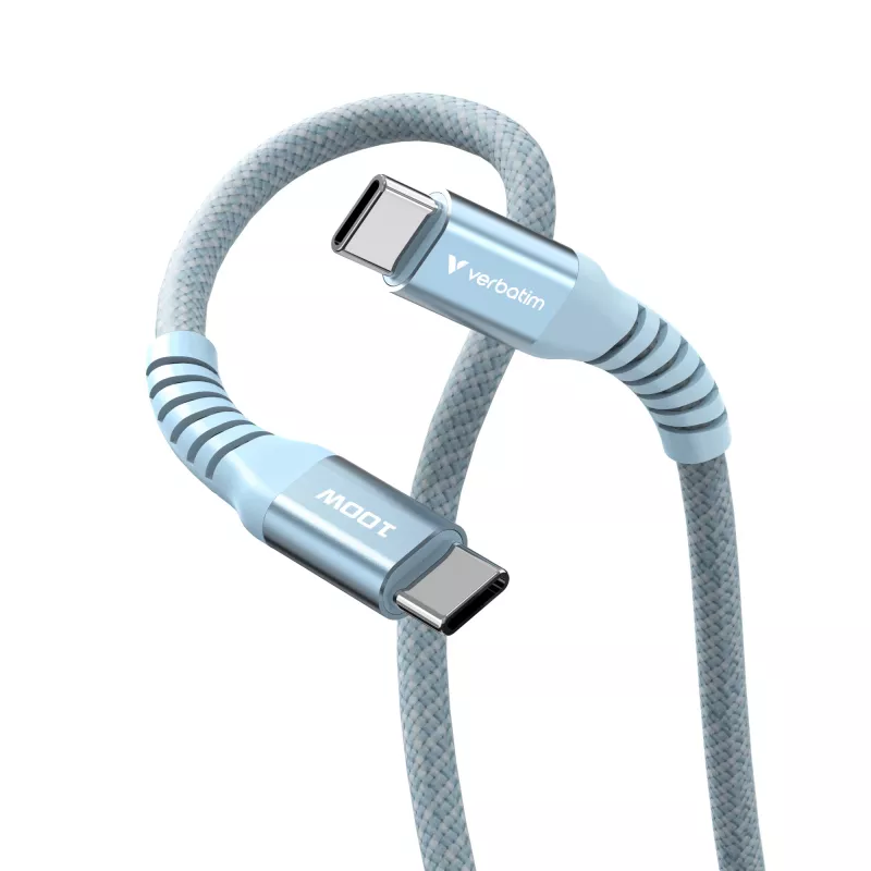 Verbatim Sync & Charge magnētiskais kabelis - 100W USB-C uz USB-C 120 cm zils