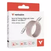 Verbatim Sync & Charge Magnetic kabelis - 100 W USB-C uz USB-C 120 cm rozā krāsā